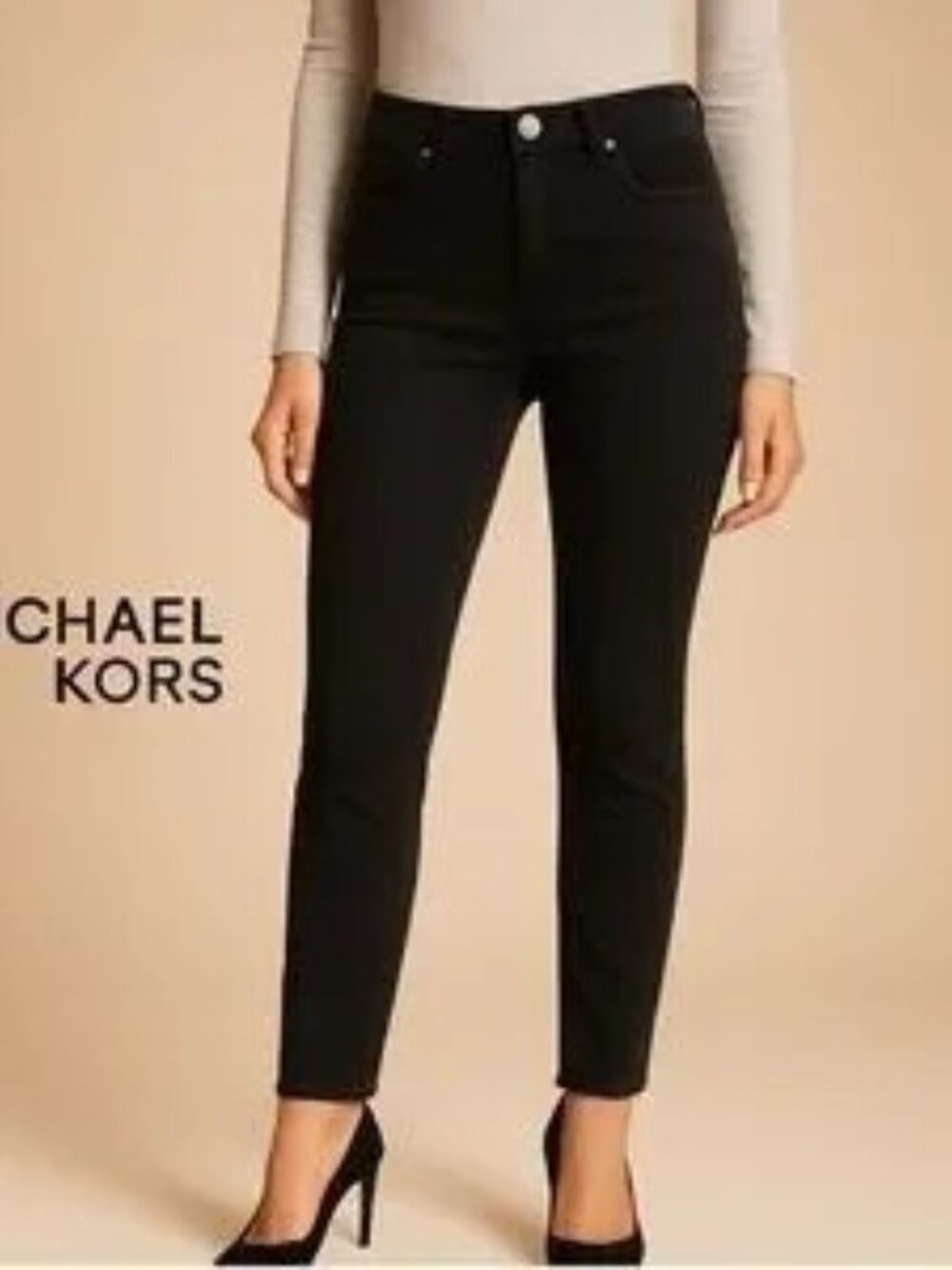 Michael Kors Black 5-Pocket Jeans 98% Cotton Izzy Skinny Jeans Size 10 EUC